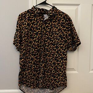 Abound Black and Orange Patterned Men's Shirt